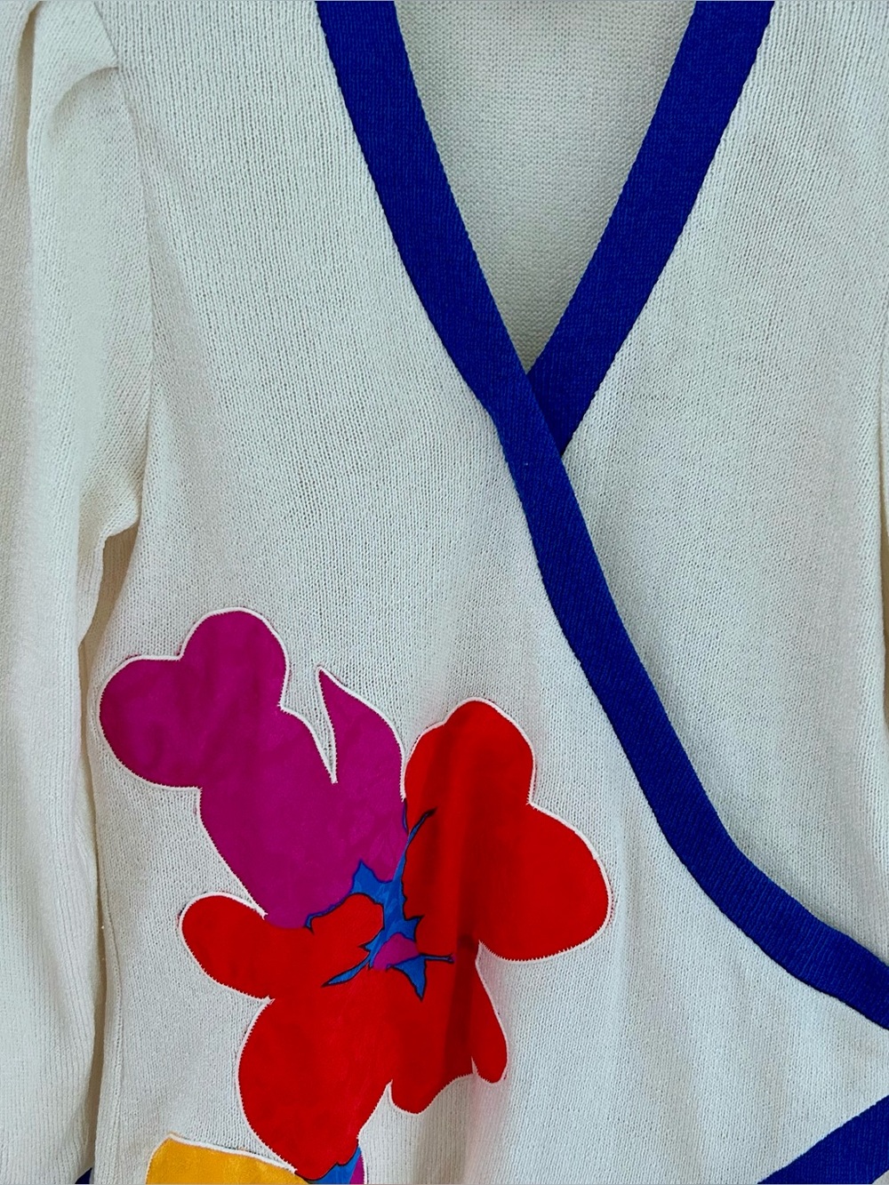 Vintage Anthony Sicari Floral Wrap Cardigan Sweater USA Size 8 Cottagecore Artsy - Picture 9 of 9